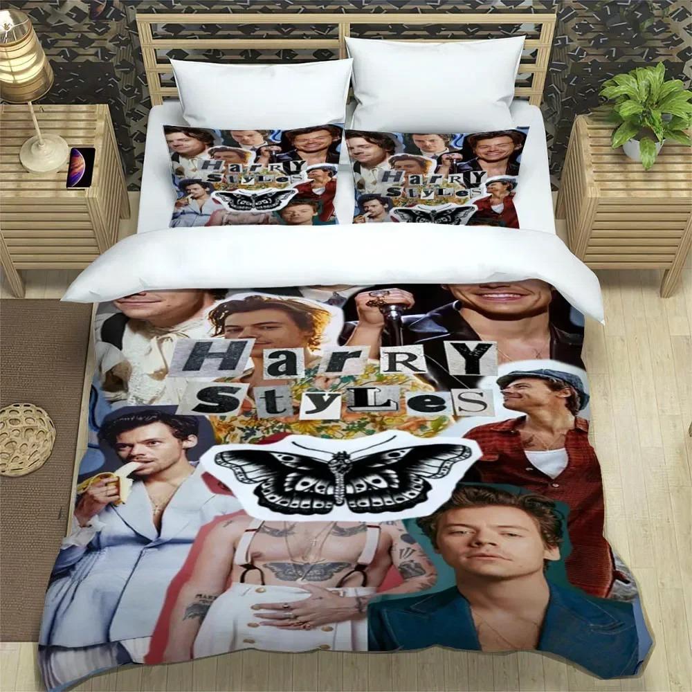 

Постельные комплекты Singer H-Harry-S-Styles Изысканный набор постельных принадлежностей Пододеяльник Набор одеял Постельный комплект Роскошный подарок на день рождения EU single(135x200cm)