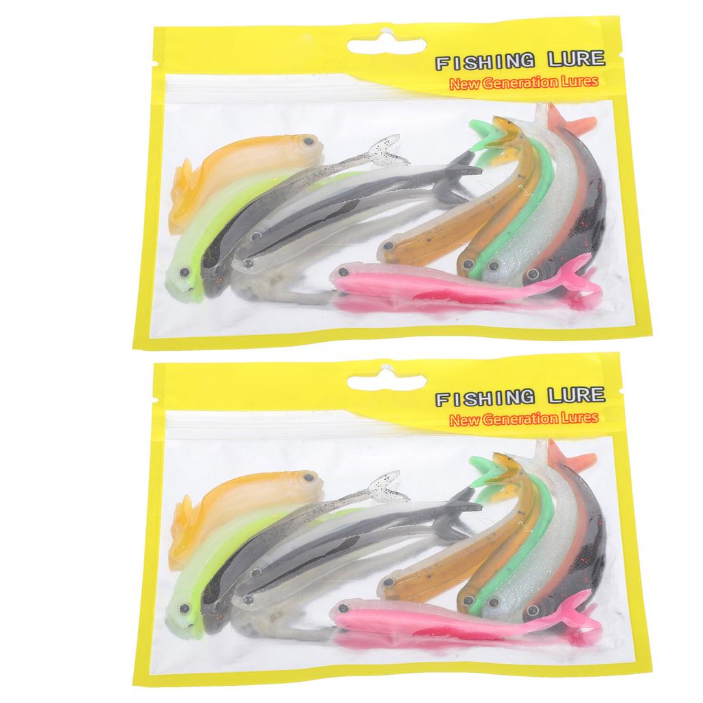 2Set Artificial Simulation Double Color Soft Silicone Lure Bait Fishing Accessory