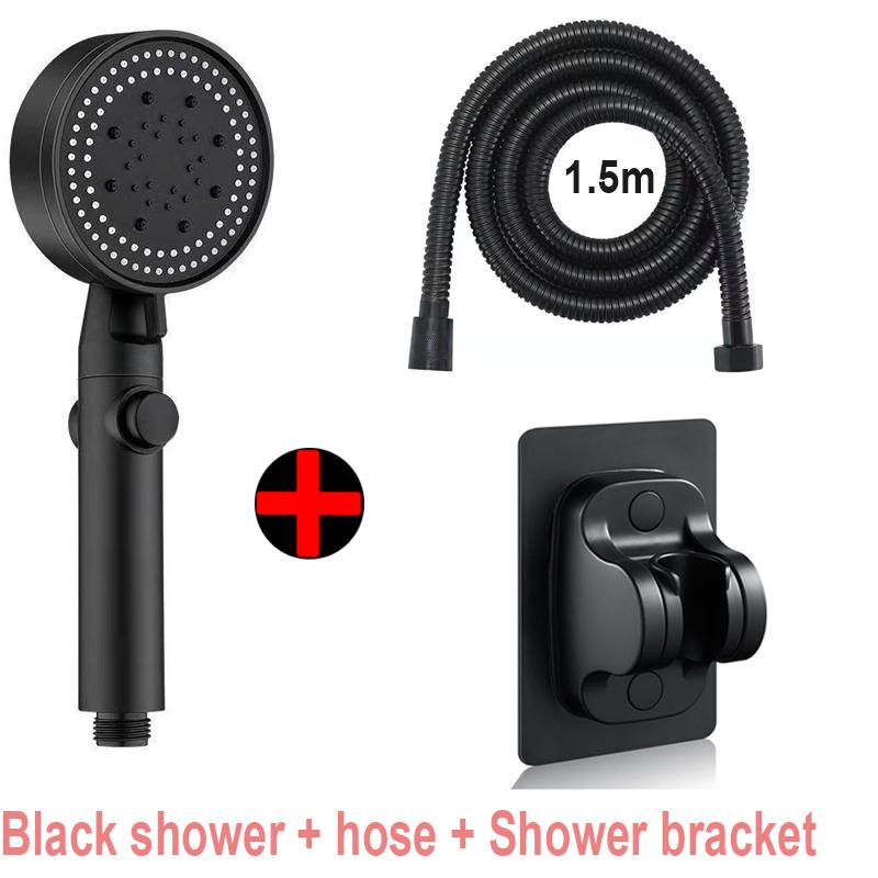 This multi-functional, height-adjustable shower head features 5 modes, adjustable water flow, and a one-touch stop function.