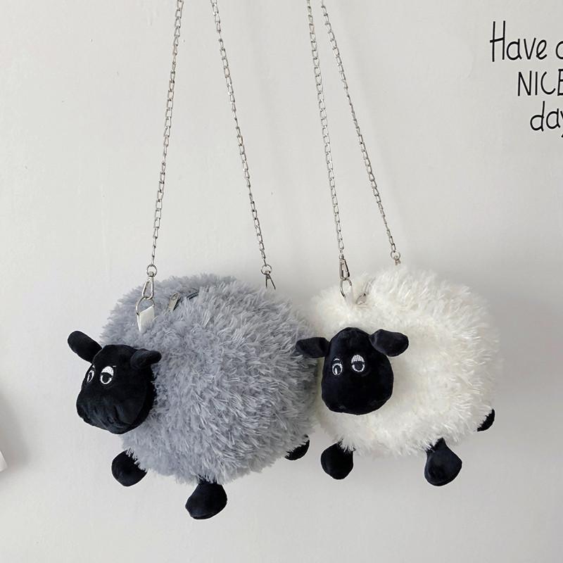 Kawaii Animal Plush Crossbody Bag With Nylon Lining For Casual Outings