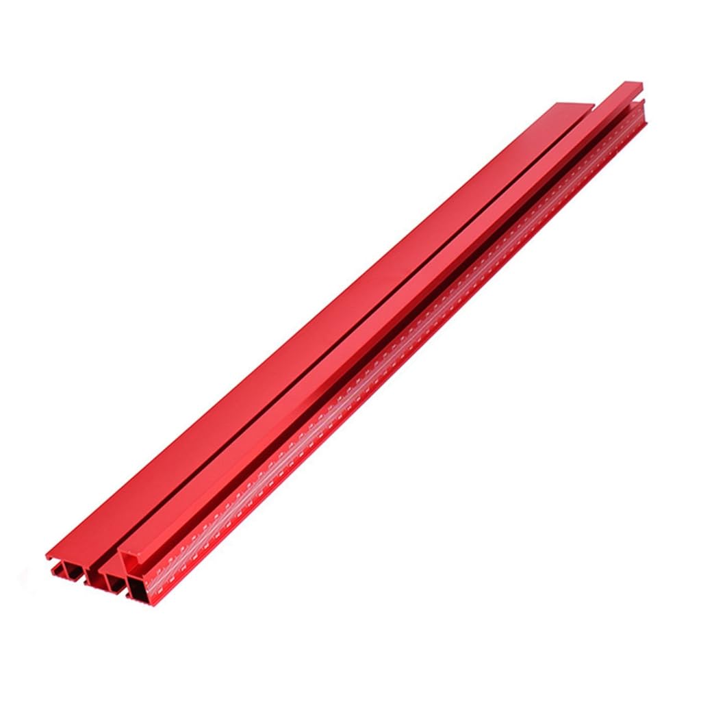 Miter Gauge Fence 75 Type Miter T-Track Aluminum Profile Fence Woodworking Miter Fence with Scale for Router Table (RED, 60cm)