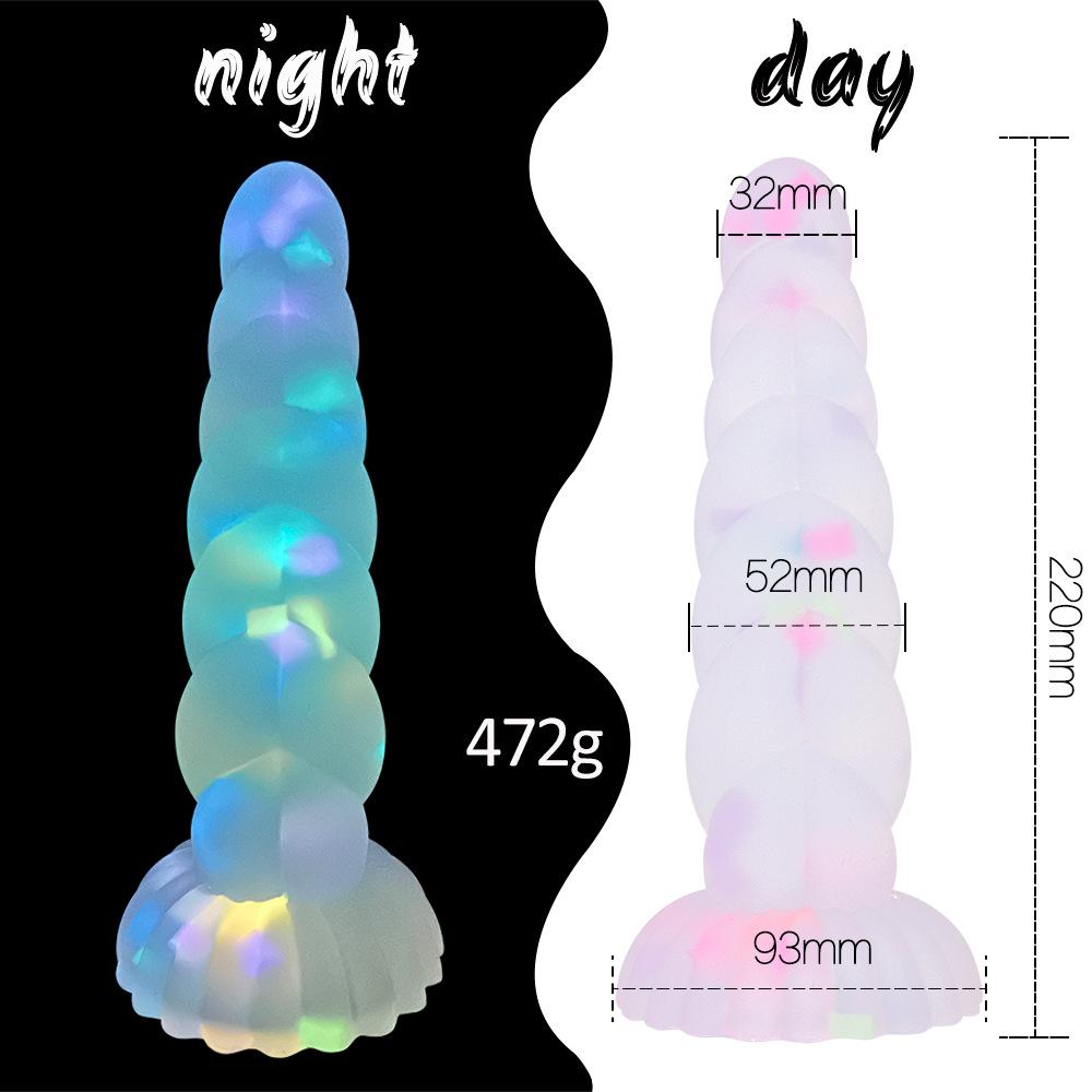 Small Twist Color Granules Jelly Fluorescent Glow-in-the-dark Penis Spiral Anal Plug Sm Sex Toys