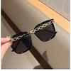 Korean Version Sunglasses Men Women Fashion Sunglasses Sunscreen Sunglasses Big Face Slimmer Look Anti-Ultraviolet Sunglass