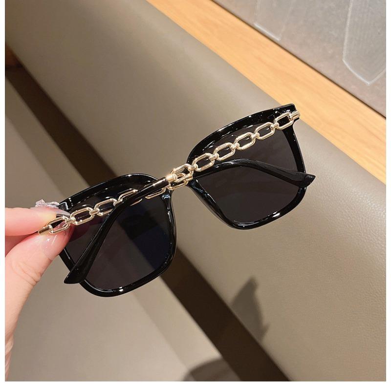 Korean Version Sunglasses Men Women Fashion Sunglasses Sunscreen Sunglasses Big Face Slimmer Look Anti-Ultraviolet Sunglass