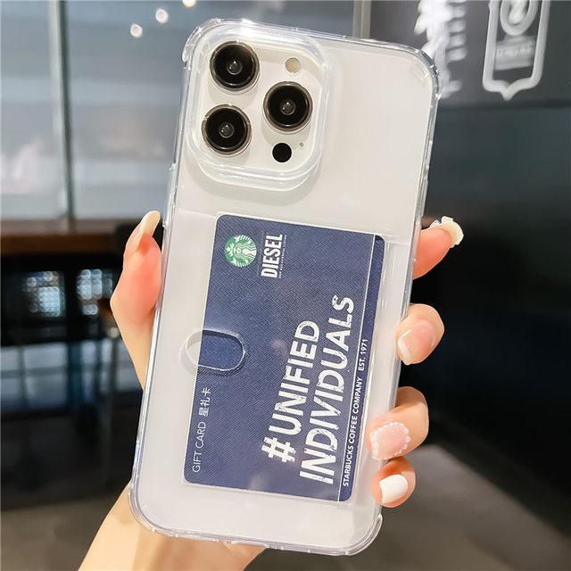 

Прозрачная сумка для карточек, ультратонкий чехол для телефона Iphone 14 13 12 11 Pro Max Xr Xs Max 13pro 14 Plus, мягкая силиконовая прозрачная задняя крышка for iphone 13