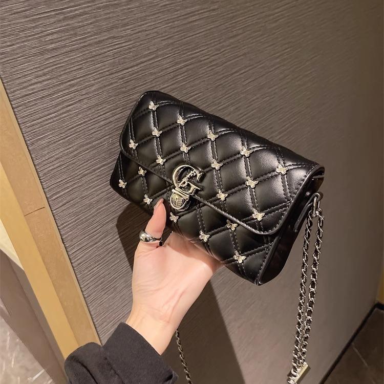 Light Luxury Niche Design Butterfly Chain Bag, Women's New Small Square Bag, Fashionable and Versatile Single Shoulder Crossbody Bag