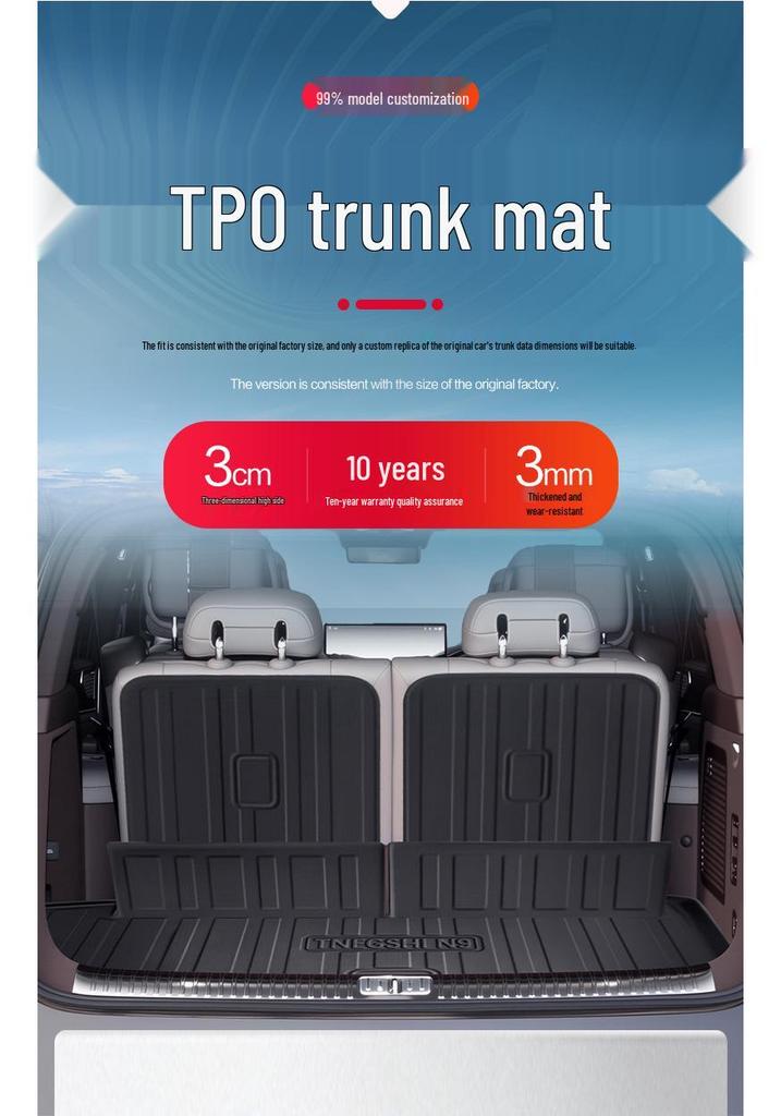 Denza N9 Trunk Mat Special Accessories: TPE Interior Car Decoration Tail Box Mat