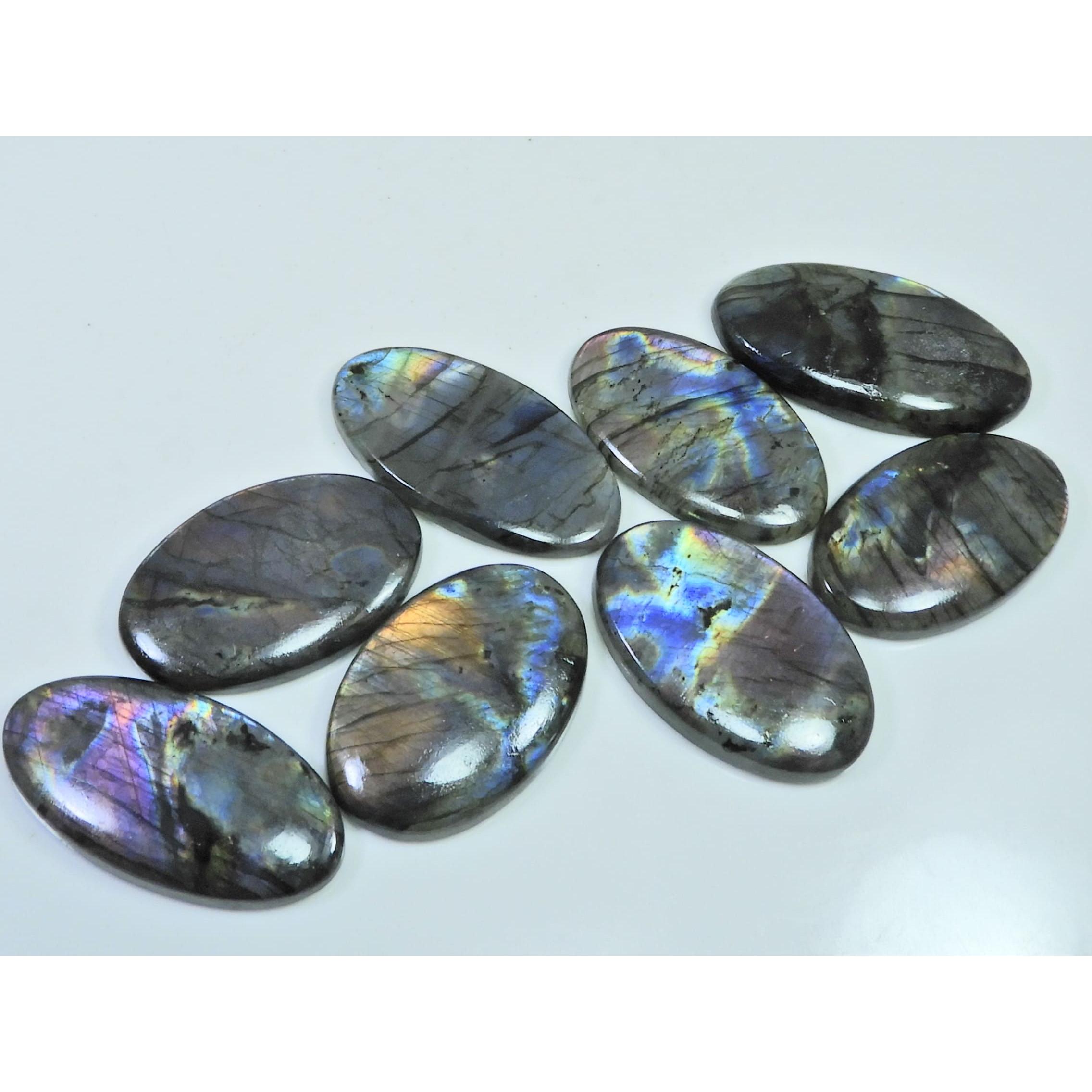 283Cts. Natural Purple Labradorite Spectrolite Oval Loose Gemstone 8Pcs Lot LL-1180
