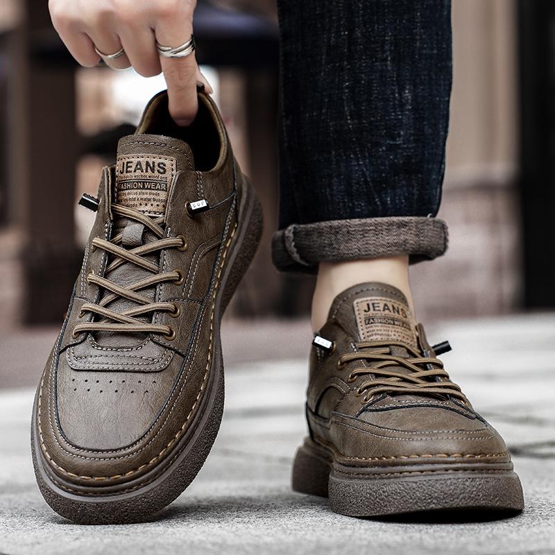 Chaussures en cuir tendance pour hommes 2025: Style Britannique Polyvalent Automnal Décontracté & Formel.