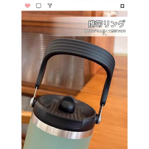 SIzlaho Tumbler with Straw, Large Capacity Water Bottle, Vacuum Insulated, 900ml, Insulated, Wide Mouth, Direct Drinking, with Lid, Handle, Portable,