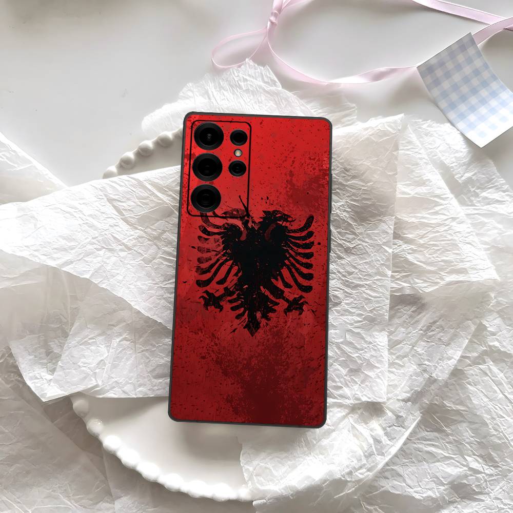 Albanien Flagge Adler Logo Handyhülle Für Samsung S 24 Fe 25 Ultra Plus 20 Lite 21 30 22 23 24 22 Ultra 5G Fundas