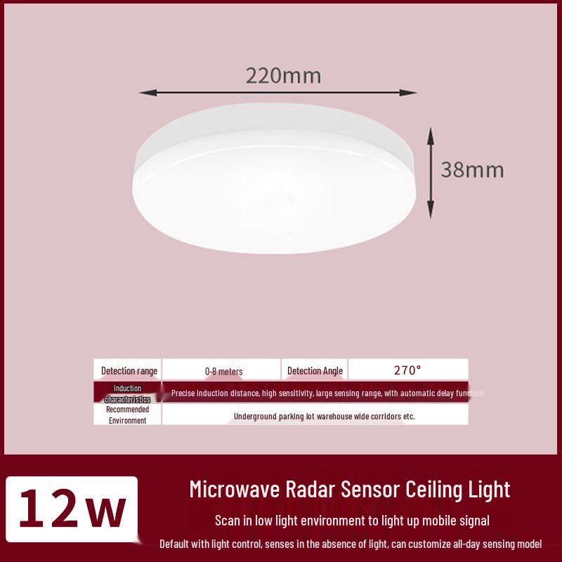 Smart LED Radar Ceiling Light with Motion and Sound Sensor