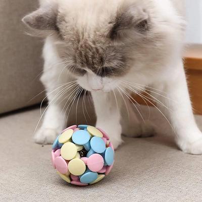 Juguetes Interactivos para Gatos Pelota con Campana Juguete Masticable Duradero para Perros Pequeños Medianos Grandes Limpieza Dental Bolas de Goma Suministros para Mascotas