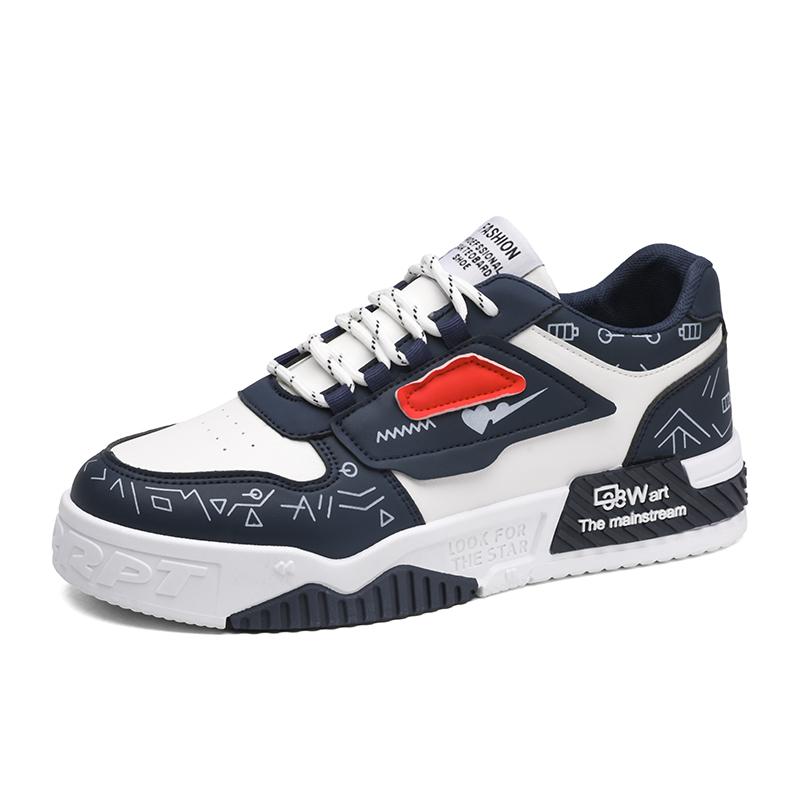 Fashion Hot Sale Men's Skateboard Shoes Graffiti Blue Platform Skateboarding Shoes Men Fashion Casual Sneakers Men zapatillas de hombre