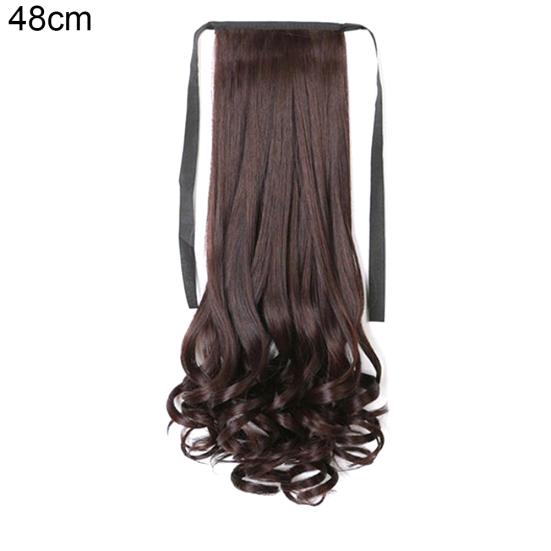 

Длинная прямая вьющаяся лента 38/48/58 см, хвостик, заколка для наращивания волос Curly-48cm