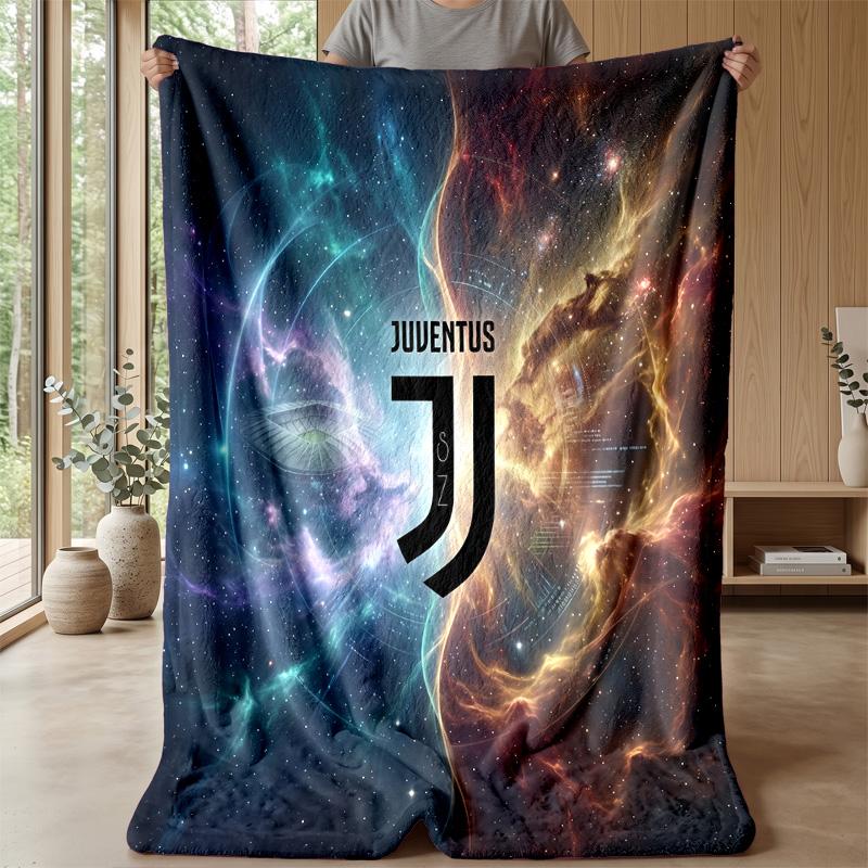 Juventus FC Theme Blanket Soft Flannel Blanket Plush Throw Blanket Cozy Sofa Bed Blanket for Home Decor