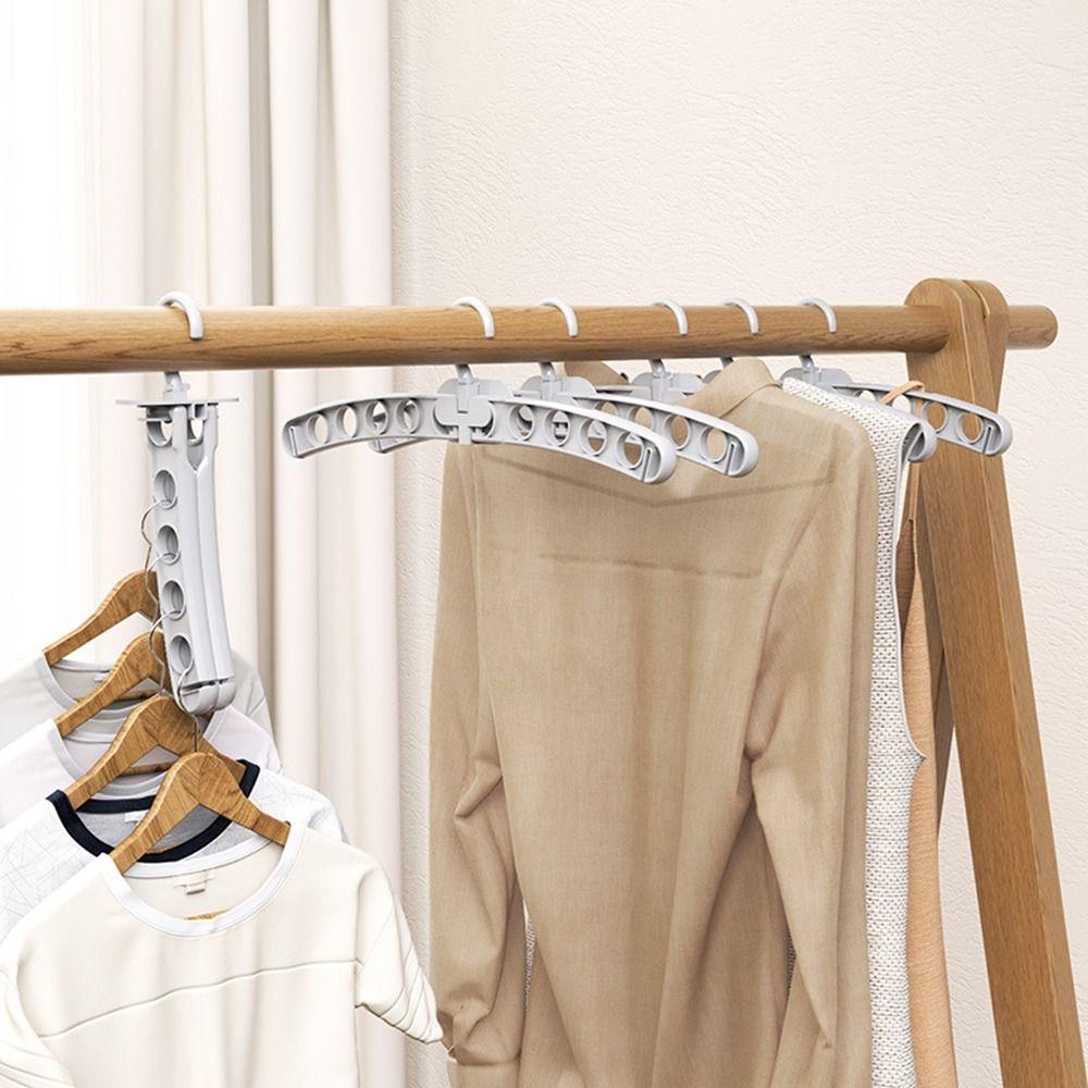 3Pcs Space-Saving 8-hole Travel Hangers Foldable Skirt Hanger Clothes Rack  for Business Trip