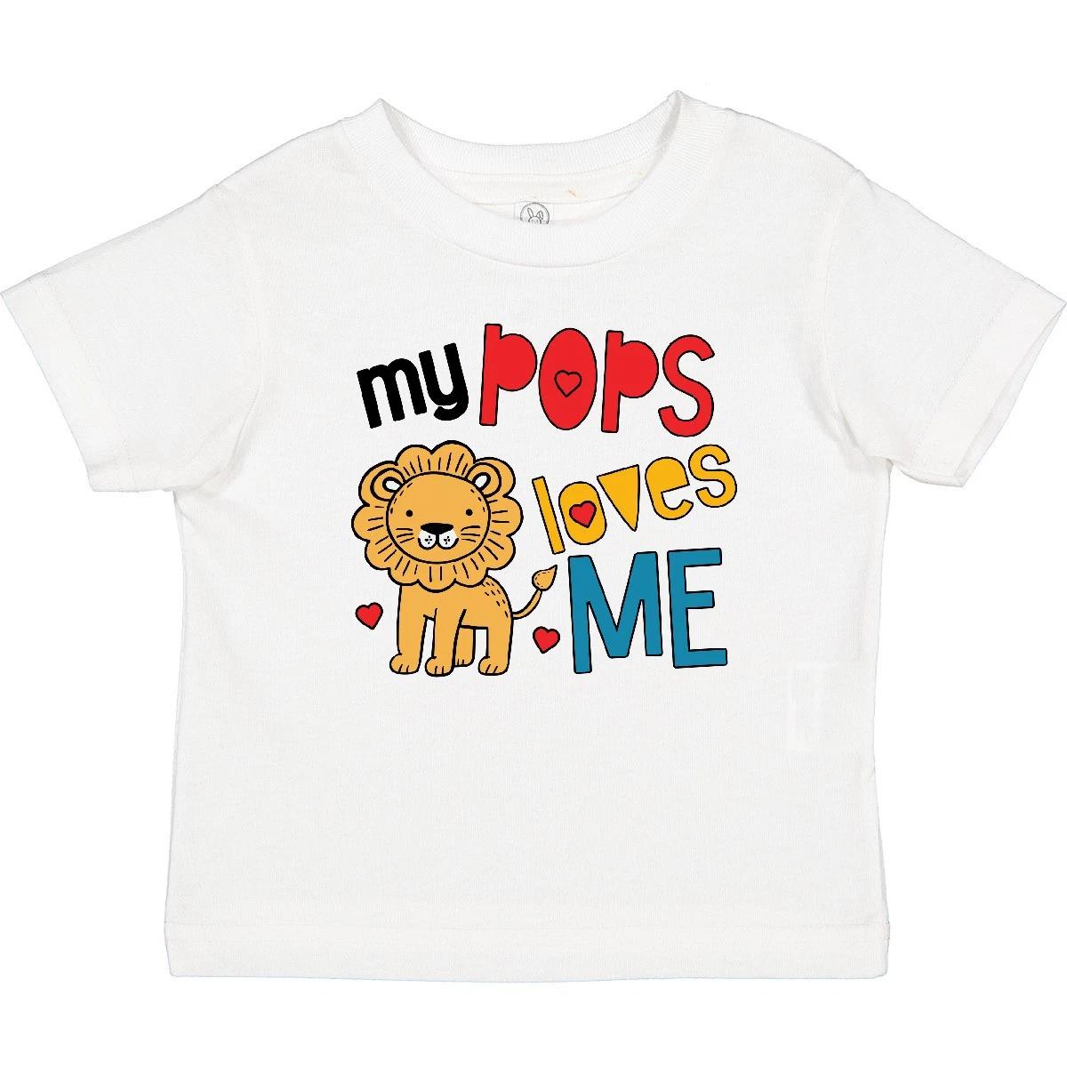 Inktastic My Pops Loves Me Grandson Lion Baby T-Shirt Boys Childs From Clothes 100