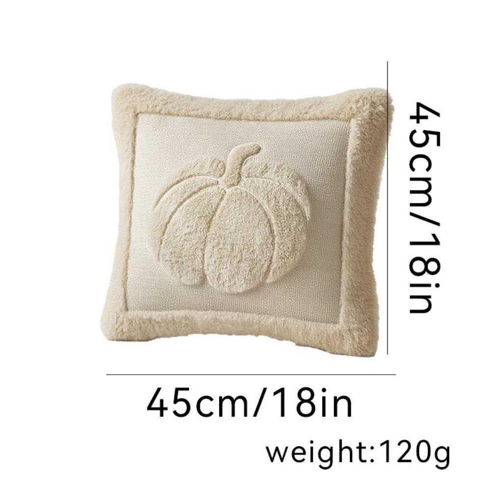 Soft Plush Fabric Throw Pillow Covers Pumpkin Pattern Faux Wool Cushions  Living Room Bedroom