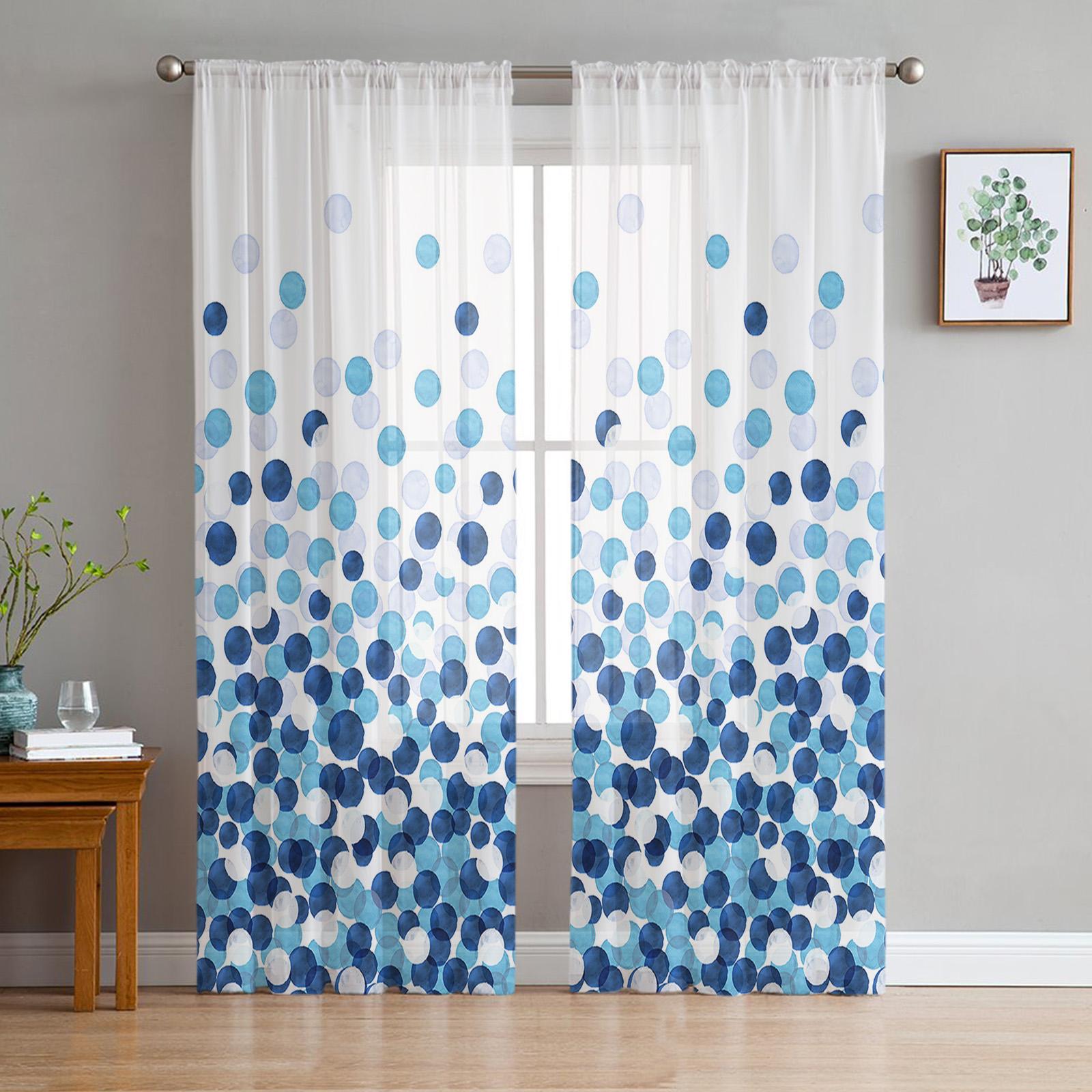 

Красочные абстрактные всплески чернил прозрачные шторы для гостиной современные вуалевые шторы для спальни тюль шторы оконные шторы декор W135 x H114cm