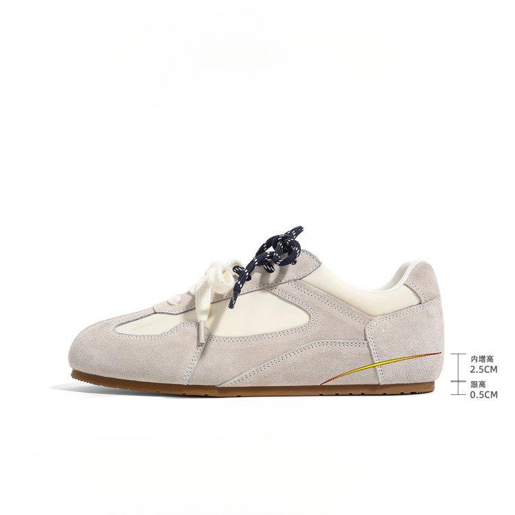 2025 new soft leather soft surface retro mandarin duck German training shoes women's Maillard brown flat bottom casual sports Forrest Gump shoes
