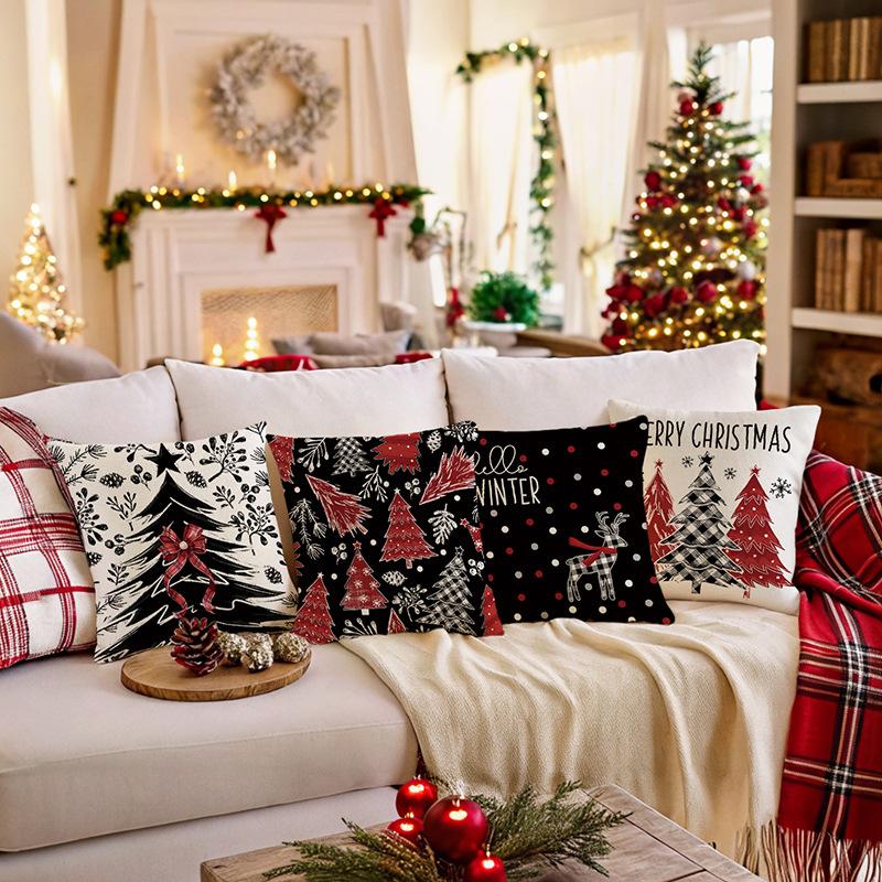 45x45cm Christmas Cushion Cover Pillowcase 2026 Christmas Decorations for Home Ornament Xmas New Year Christmas Decor For Sofa
