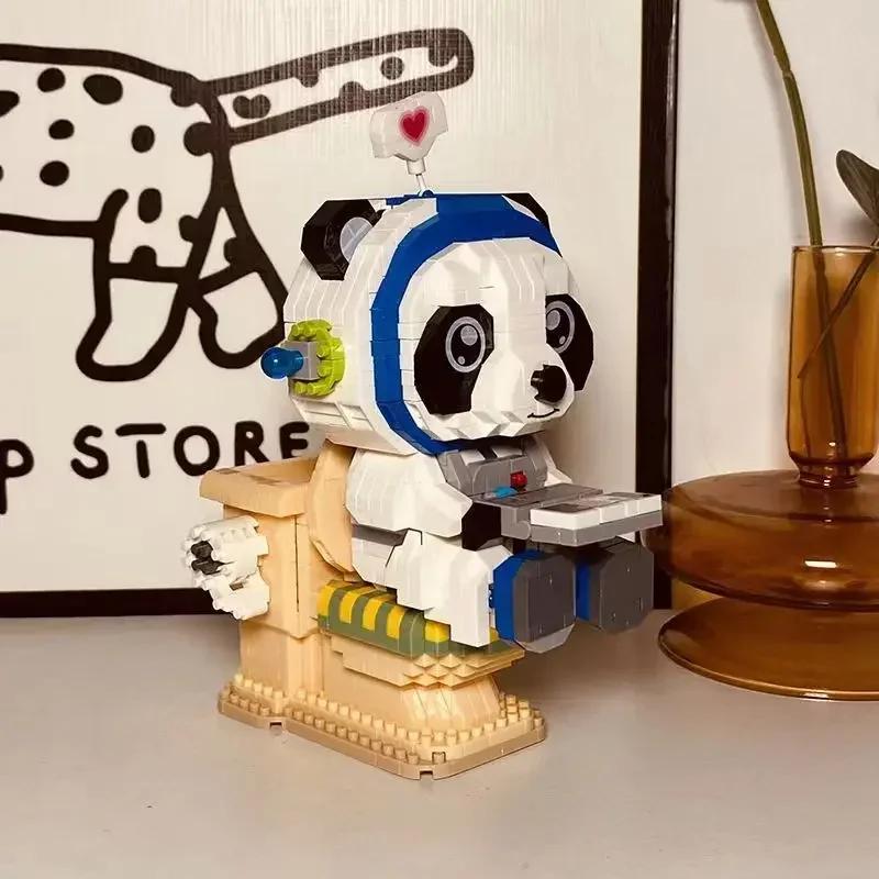 Puzzle z mikročástic vysoké obtížnosti pro děti s čínským domácím stavebním blokem kreslená panda držák na tužky