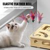 Interactive Wooden Cat Puzzle Toy with Ball & Bell – Indoor Hunting Play Toy Compatible with Cats & Kittens