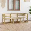 Garden 3-Seater Sofa, Green-Impregnated Pine Wood