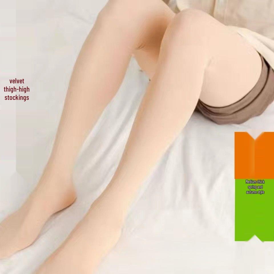 

Очень длинные бархатные чулки до бедра для высоких женщин, 65 см чулки выше колена черного цвета для многослойности One Size