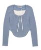 DELICCENT Victorian Shirred T-Shirt [Blue]