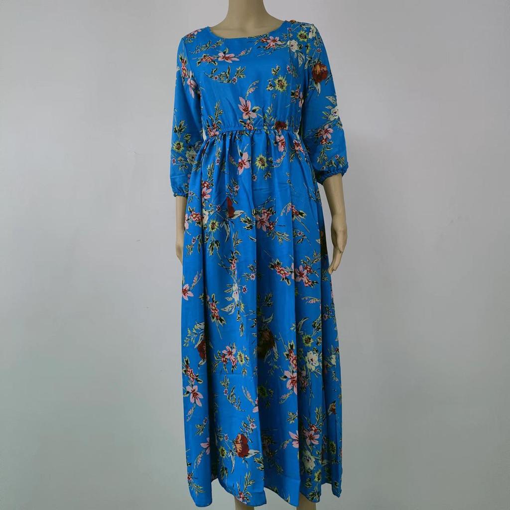 European & American Women's Chiffon Printed Swing Dress with Quantity Discounts