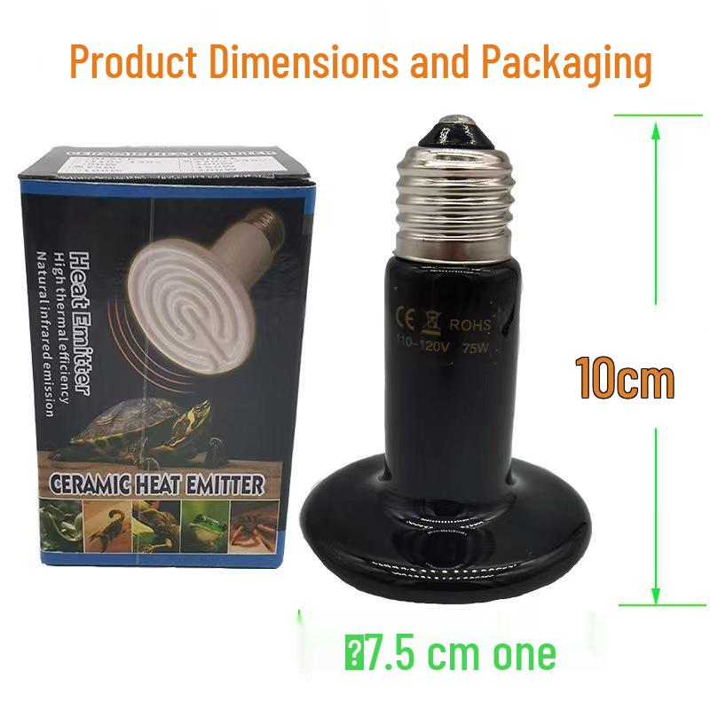 Ceramic Heat Lamp for Reptiles: No-Light Terrarium Heater with Temperature Control for Tortoises and Lizards.