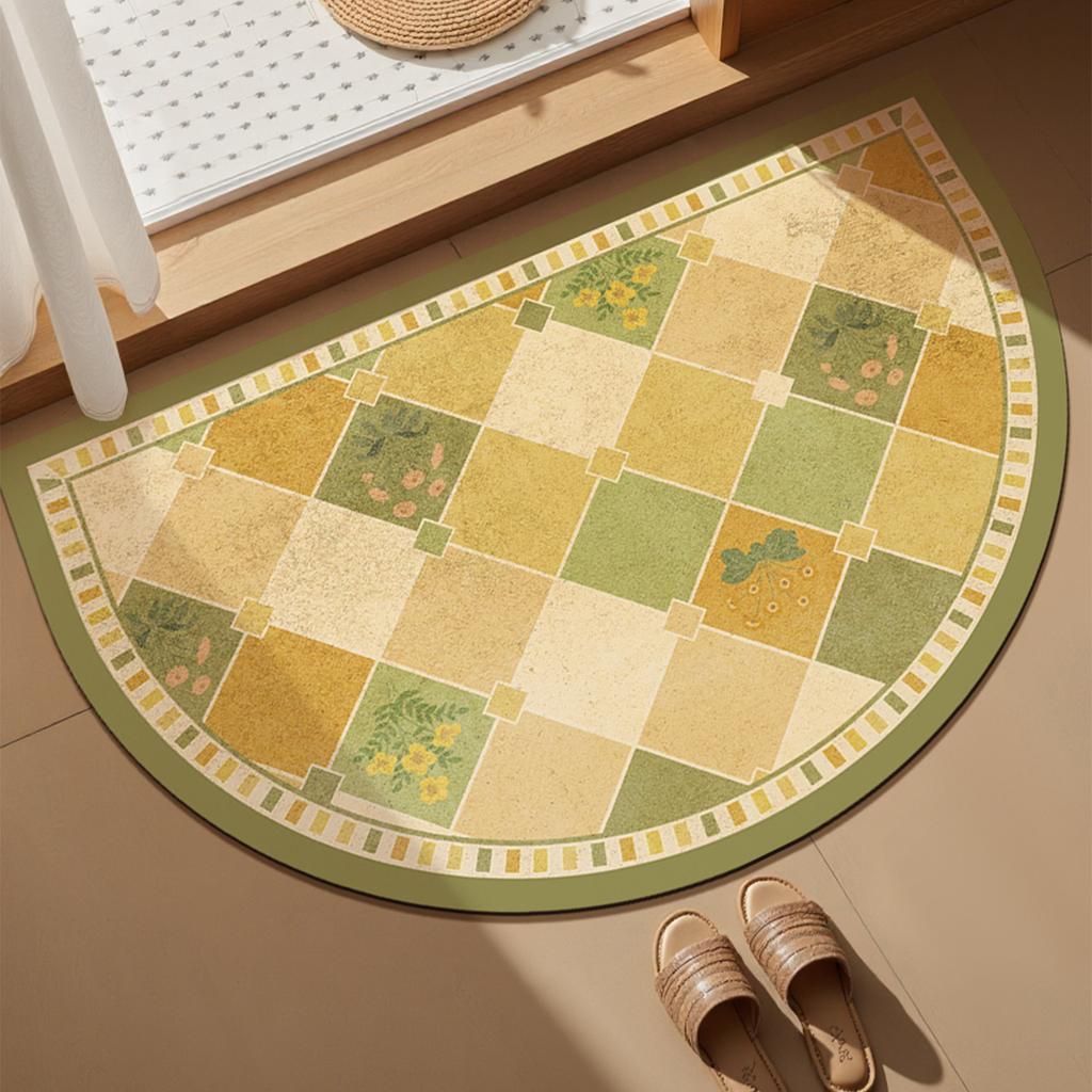 Retro wind diatom mud floor mat household bathroom door bathroom floor mat water absorption quick drying dirt resistant non-slip mat