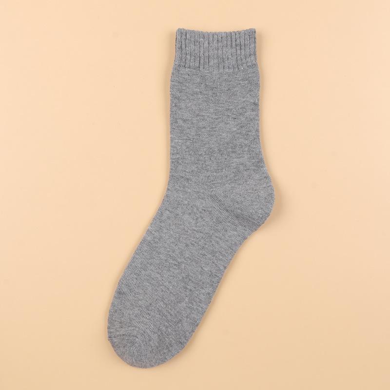 Zopfmuster Herren Wadenhoch Unifarben Winter Fleece Verdickt Warm Boden Socken, Freizeit Business Wadenhoch Herren Handtuch Socken