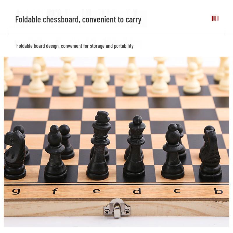 Brangdy 3-in-1 Wooden Folding Chess Set