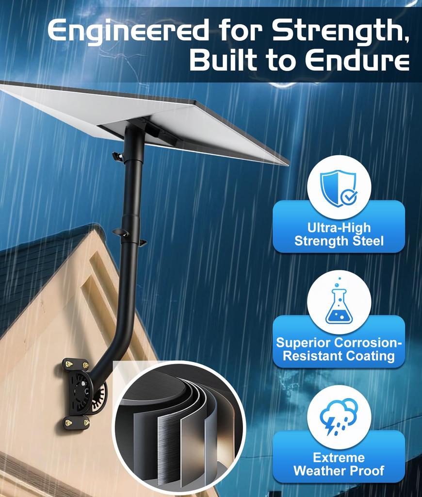 PAHTTO Starlink Gen 3 Mount 28.3-inch Adapter 2-in-1 Router Satellite Dish Wall Roof Evas Mount Kit All-metal 360-degree Rotatable Pole