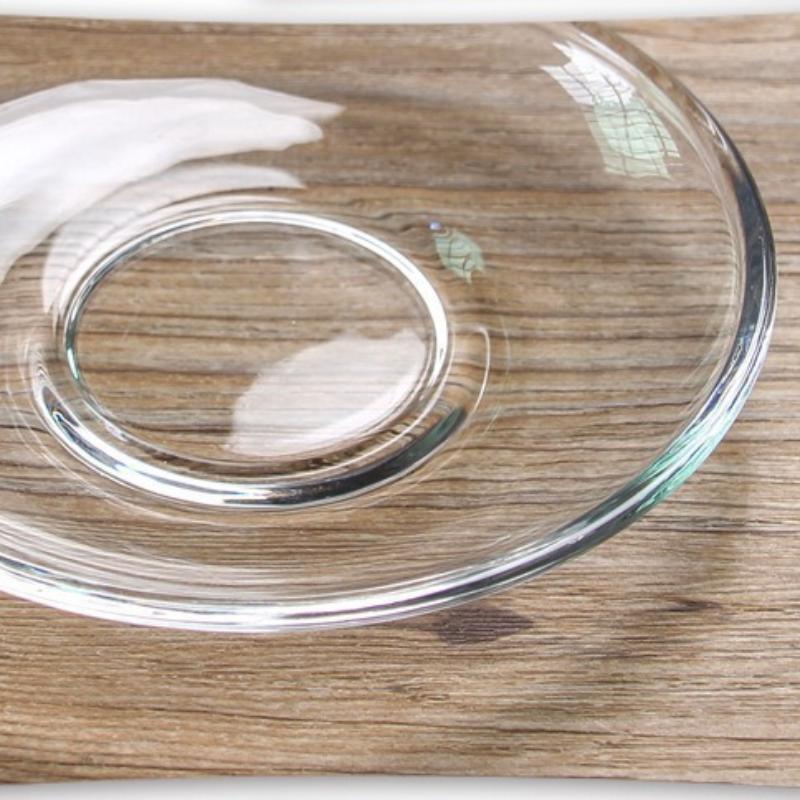 1Pcs Heat Resistant Glass Wax Catcher Tray Transparent Ruffled Edge Candle Drip Protector Reusable Candlestick Ring Holder