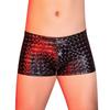 Men's Faux Leather Underwear Mid-rise 3D U-convex Snake Leopard Print Stretchy Skinny Shorts Briefs