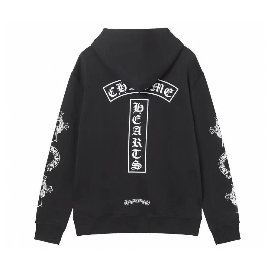 851 CHROME HEARTS 2025 Autumn and Winter New Plus Size Classic Style Logo Zipper Hooded Sweatshirt, Suitable for Couples To Wear