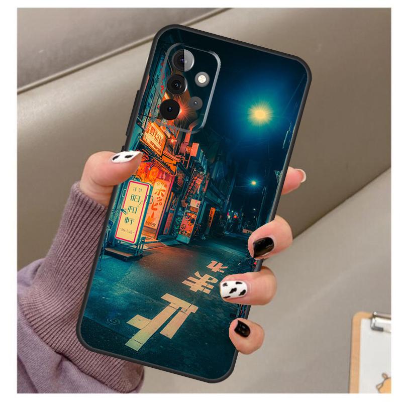 Japanese Night City Aesthetic Case For Samsung Galaxy A54 A34 A24 A14 A53 A33 A23 A13 A52 A32 A22 A12 A71 A51 A15 A25