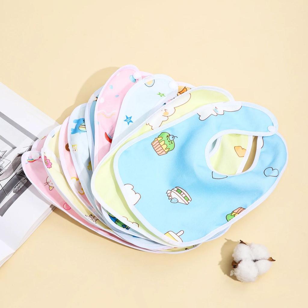 Random 4/6/8/10PCS Baby Bibs Cotton Waterproof Bib Children Feeding Clothes Protection Kids Toddler Scarf for Newborns Boys Girl