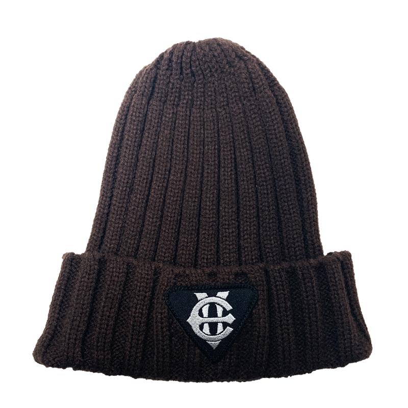 EIGHTVOLUME Ev T Patch Ribbed Beanie (Brown)