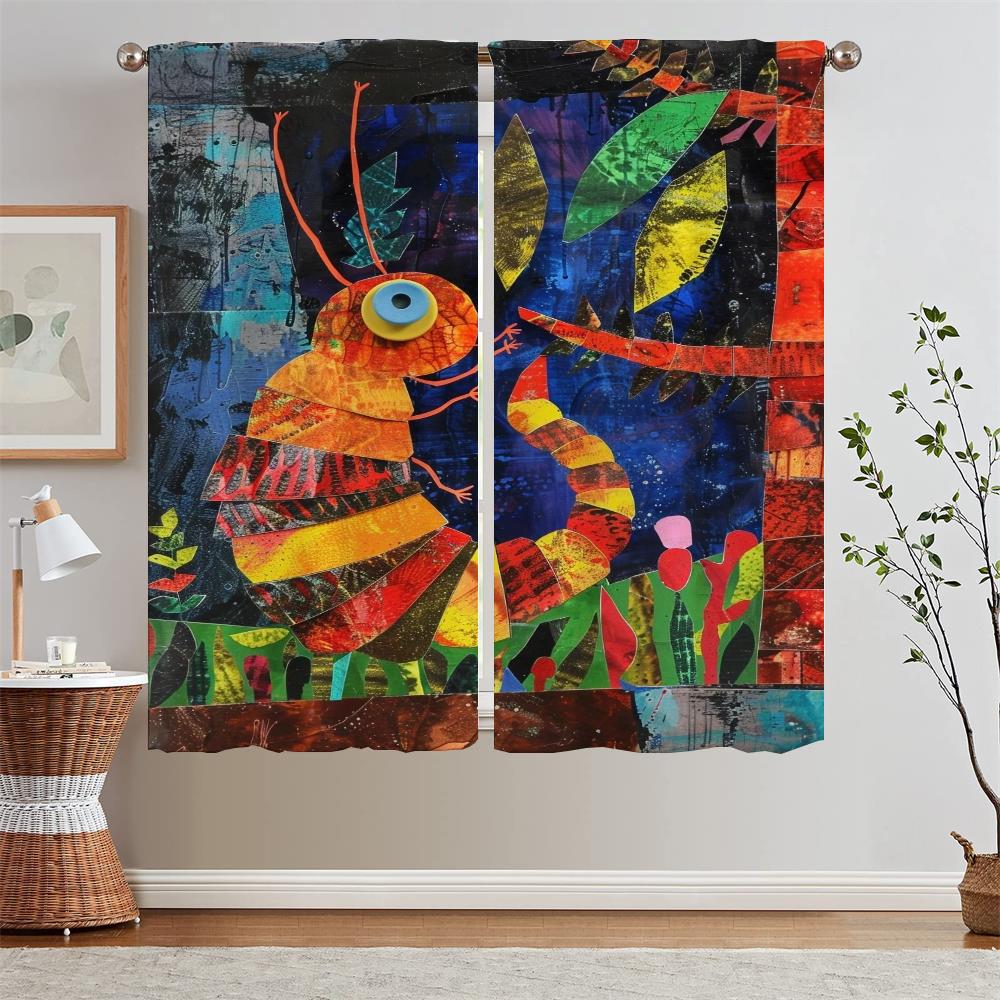 Illustrator Eric Carle Blackout Curtains for Living Room Bedroom Curtains 2 Pieces Kitchen Curtain Tiebacks Tulle In Kitchen
