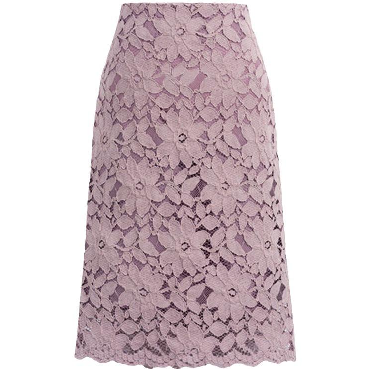 Plus Size Water Soluble Lace A-Line Skirt - Spring/Summer French Style