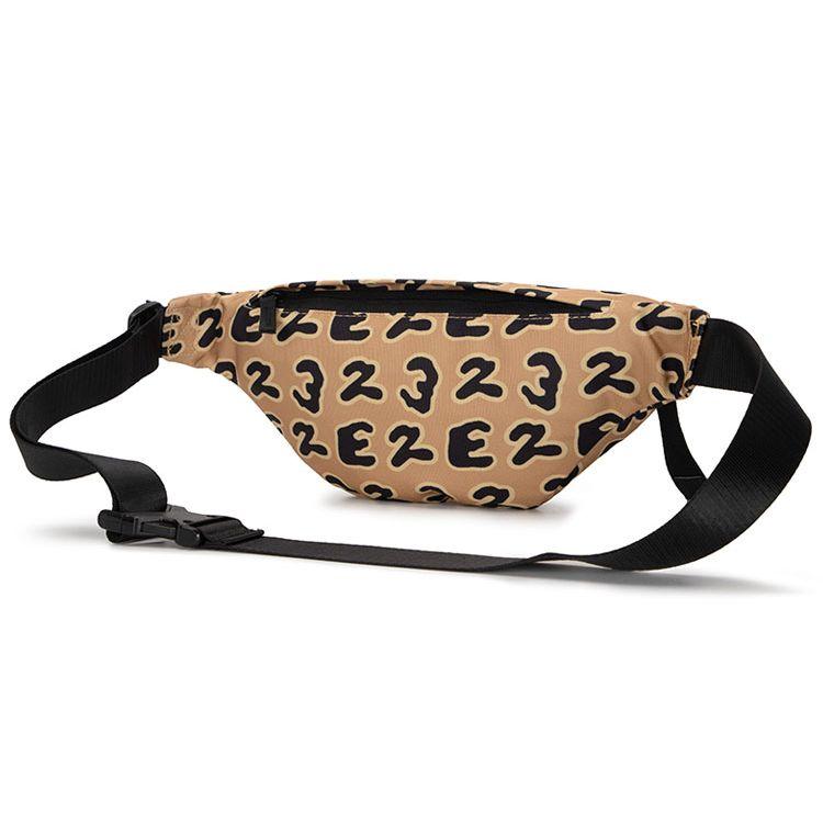 Jordan All Over Print Sports Casual Polyester Waist Bag Unisex Bags Brown-Leopard JD2233001GS-001 Leopard Print Brown