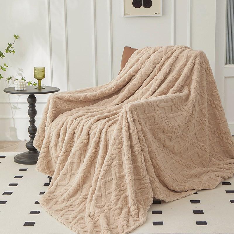 

Модное жаккардовое бархатное одеяло, однотонное мягкое удобное простыня, многофункциональное пушистое одеяло 70x100cm