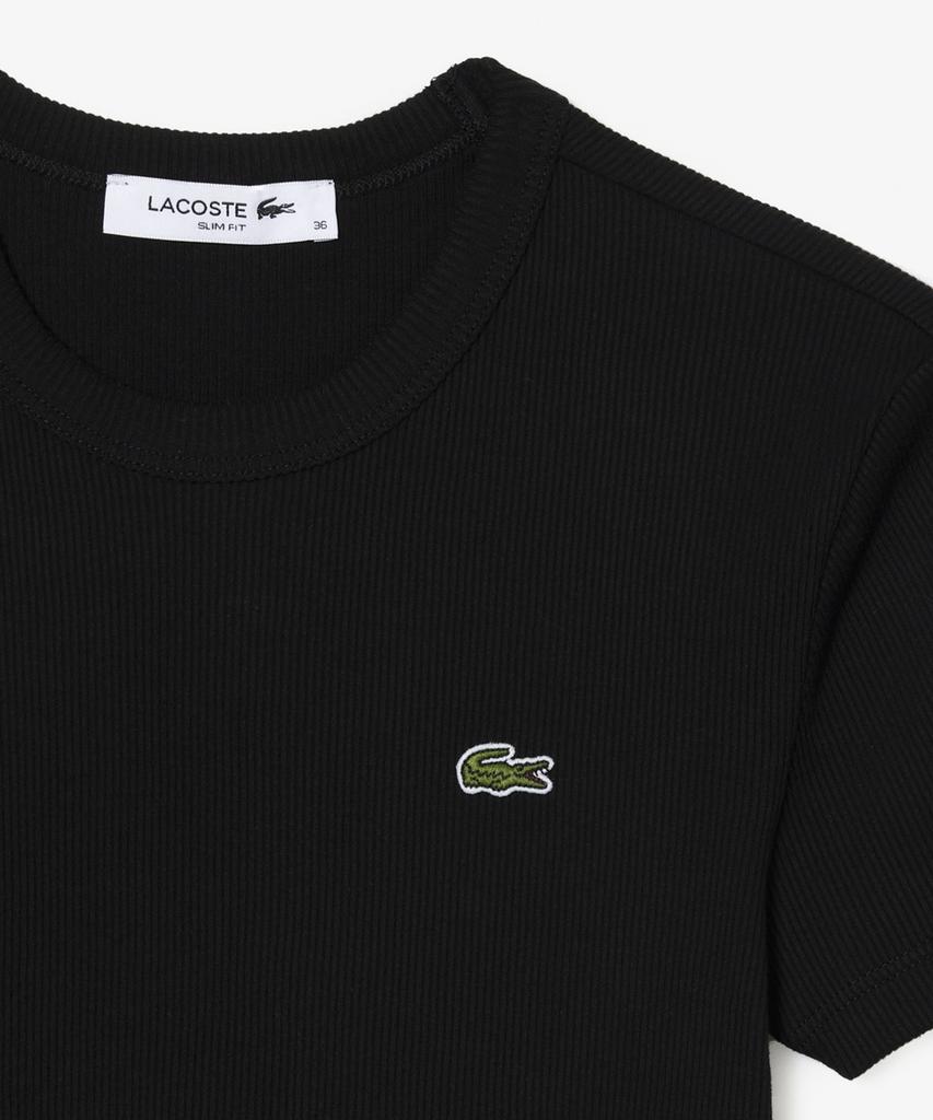 LACOSTE Women'S Slim Fit Rib Knit Short Sleeve T-Shirt Tf5538-56G 031