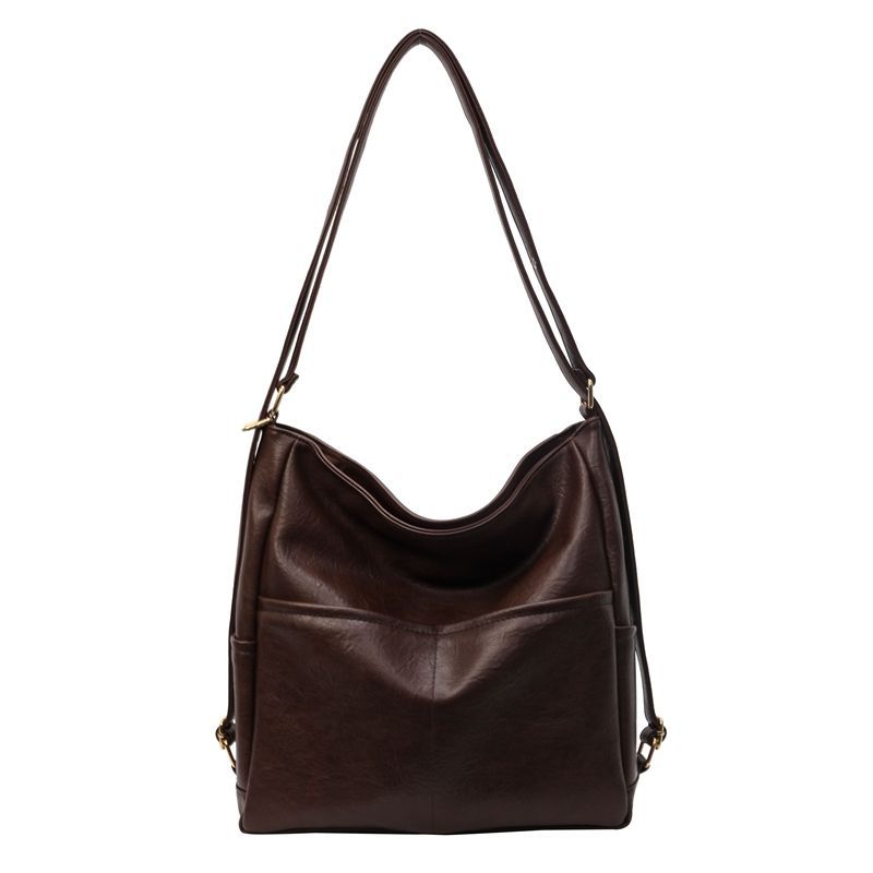 Commuter backpack women's high-end sense large-capacity shoulder bag popular retro versatile tote bag