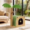 Coconut Tree Cat Scratching Post Wooden Cat Tree with Hanging Ball Cozy Condo Wide Perch for Indoor Kittens Adult Cats Play Rest